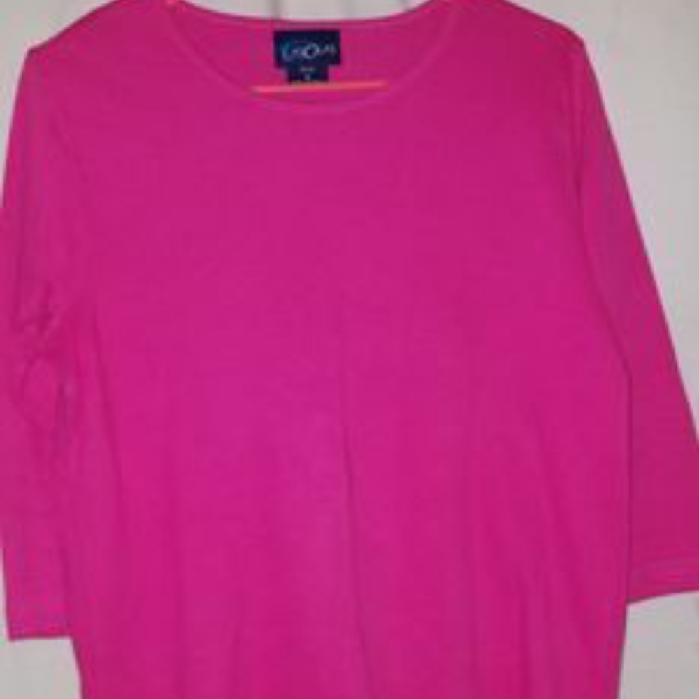LASOLAS Pretty Fushia Long Sleeve Top size Small